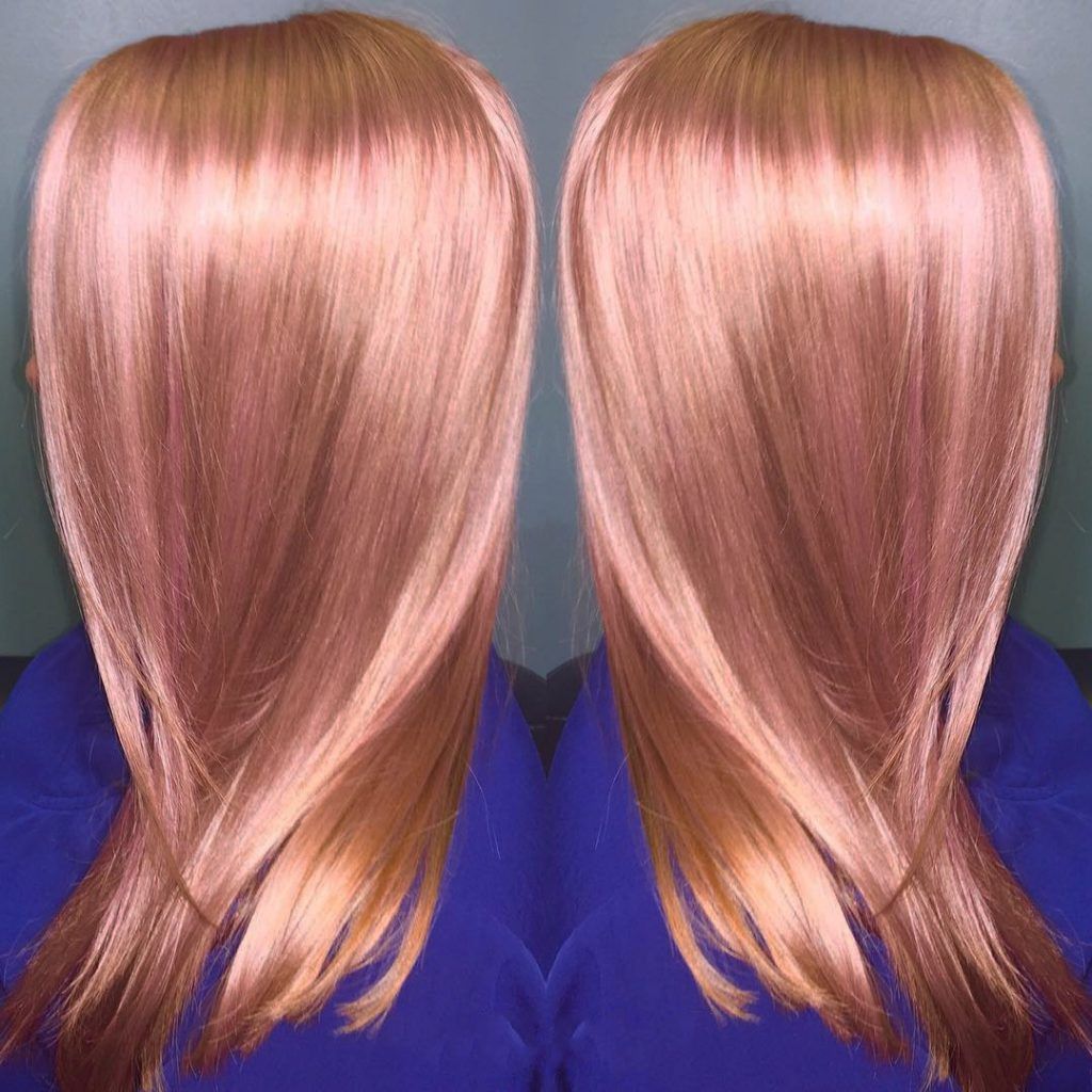 cabello rosa dorado