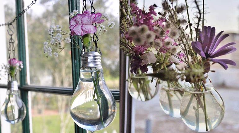 como hacer un florero con focos