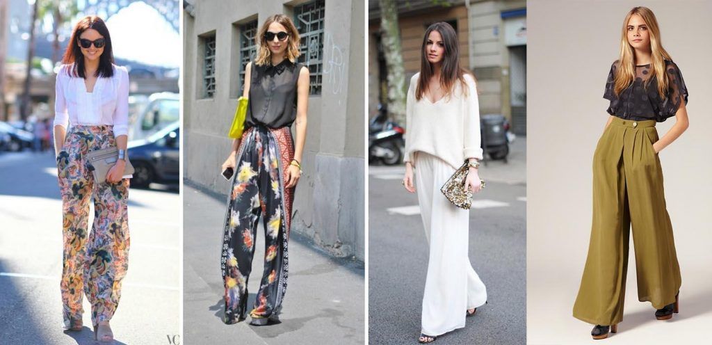 tipos de pantalones palazzos