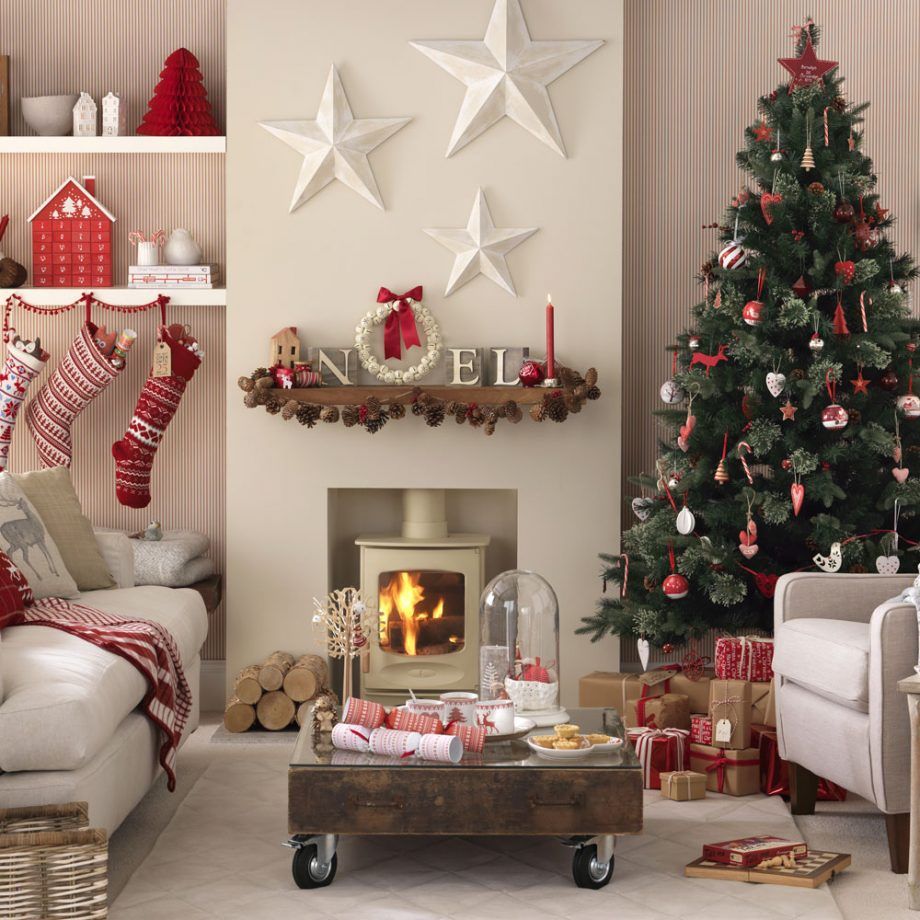 decoración en blanco y rojo