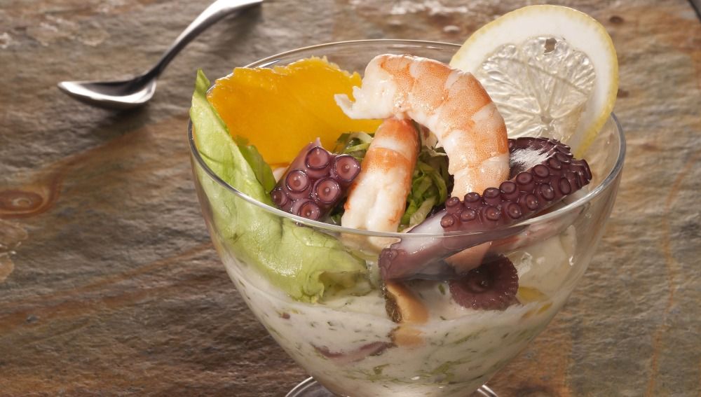 preparado de mariscos tropicales