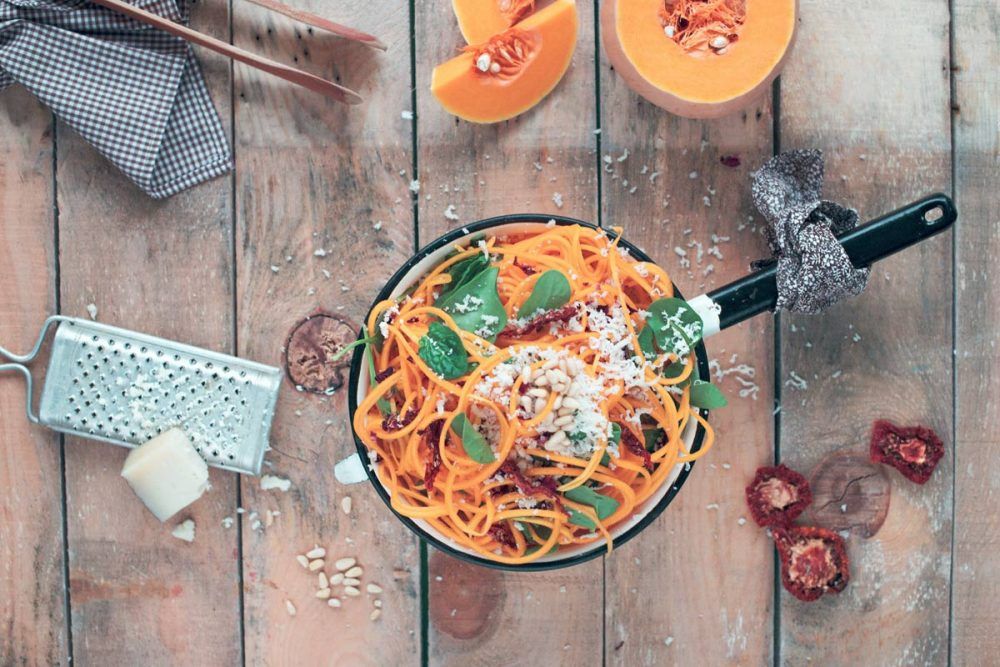 Ensalada con espirales de verdura