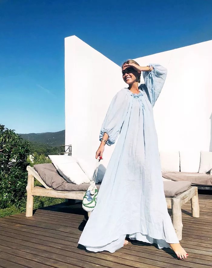 Vestido holgado con bolso