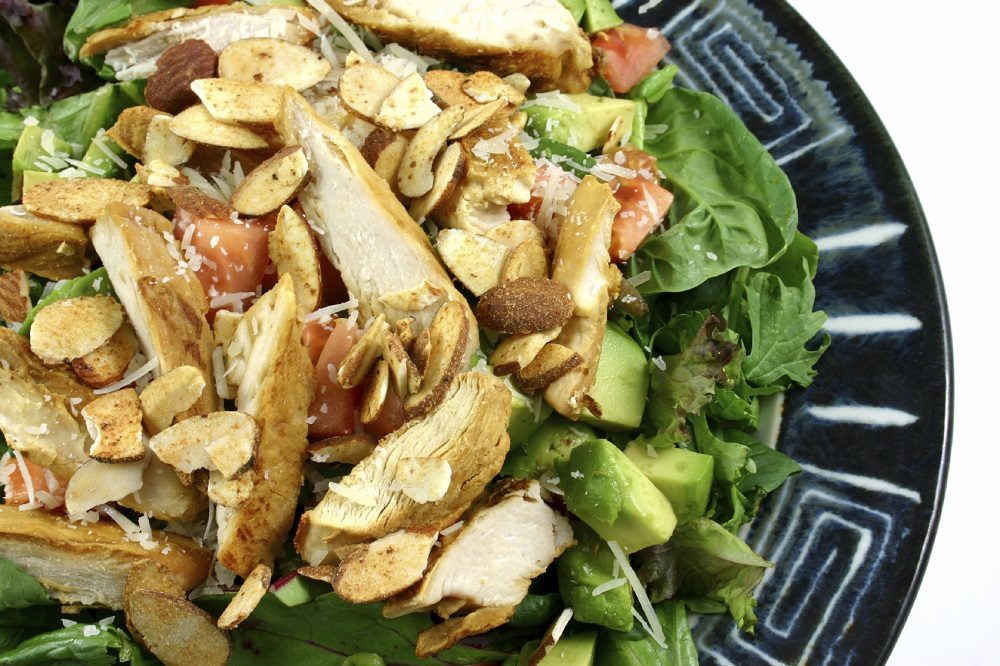 Ensalada de espinacas y pollo 
