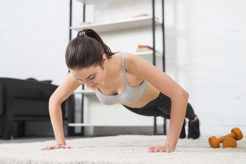 Ejercicios isométricos, flexiones