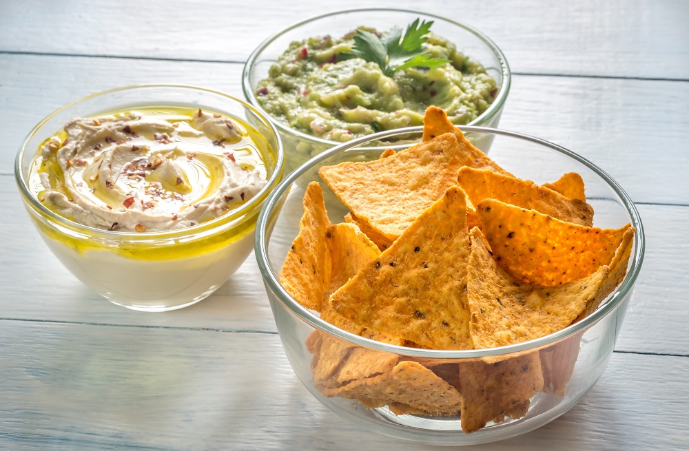 hummus y guacamole