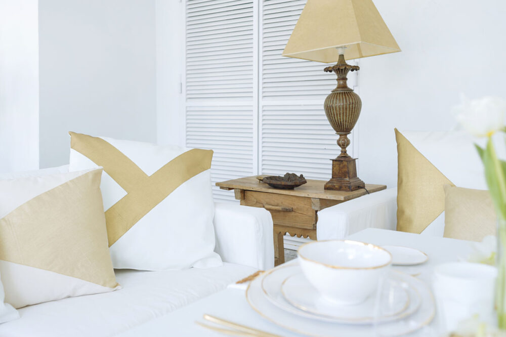 Decoración con tonos dorados