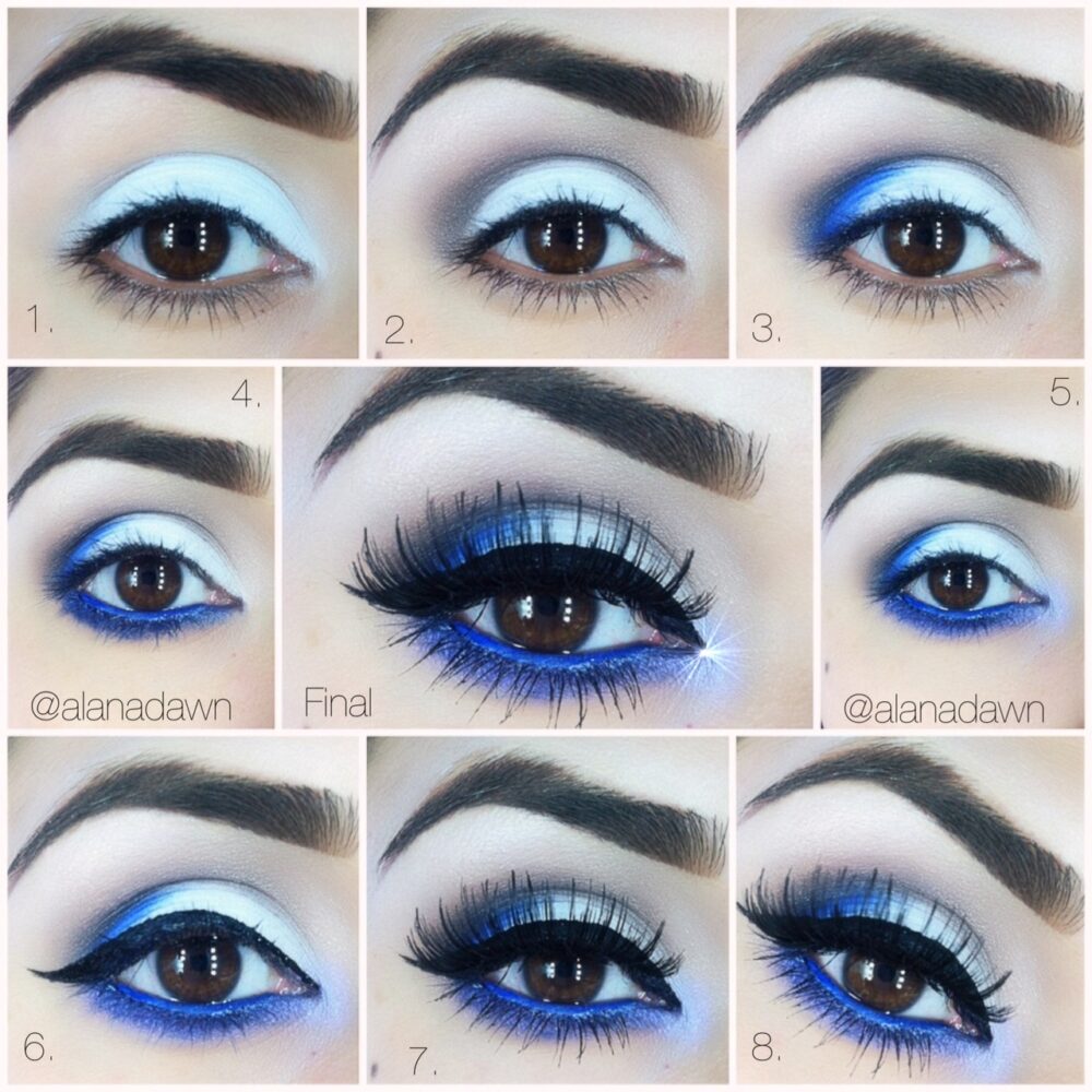 Mezclar con blanco, una buena idea para incorporar el azul en tu maquillaje