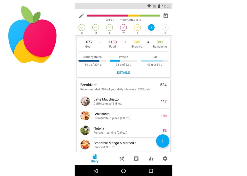Con Yazio podrás programar alarmas para saber cuándo puedes comer